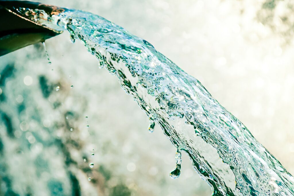water running out a pipe